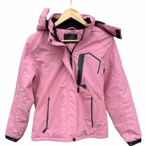 Pooluly Pink Women's winter ski Jacket size small